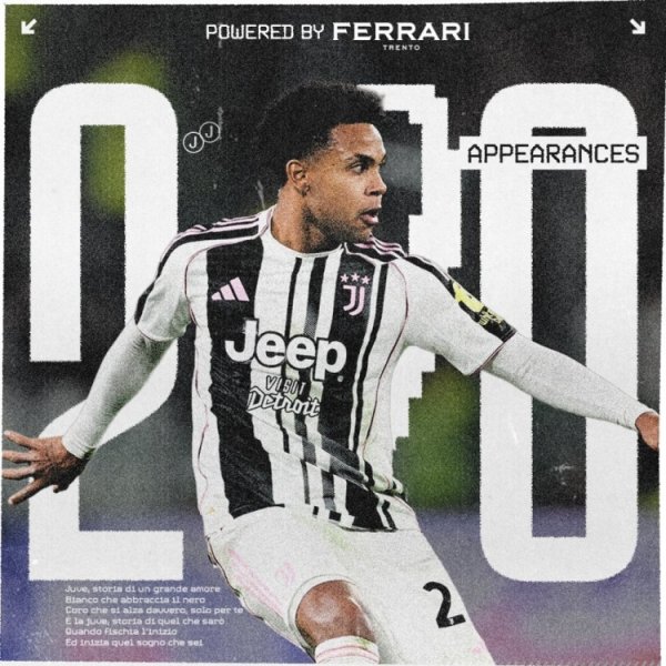 麦肯尼齐全尤文活命200场里程碑，此前199场19球19助